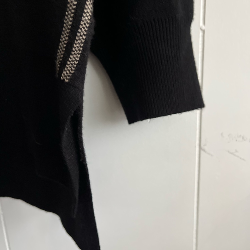 Philosophy Woman V-Neck Slouchy Sweater Black Viscose Stripes Pullover Size 3X - Picture 7 of 12